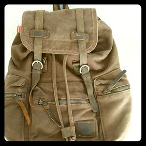 Kings lake Unisex Canvas and leather backpack